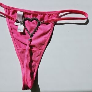 NWOT VTG Victoria's Secret Pink V-string Thong Panty
